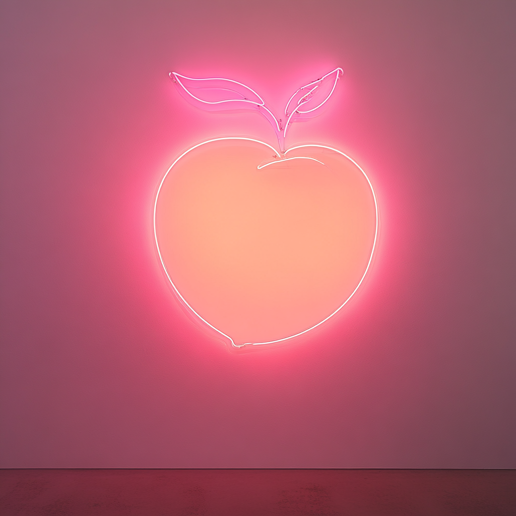 Peach - Pink Neon Sign, 18 Inches