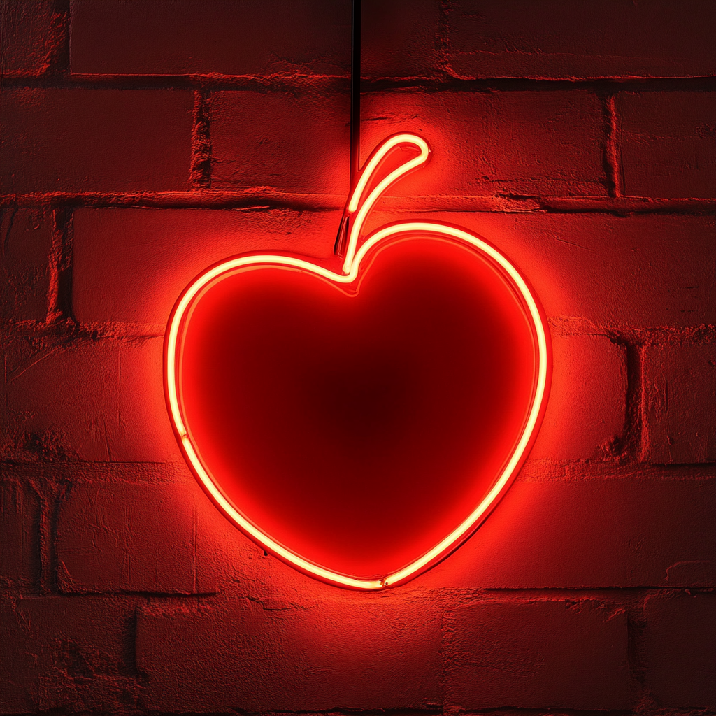 Peach - Red Neon Sign, 24 Inches