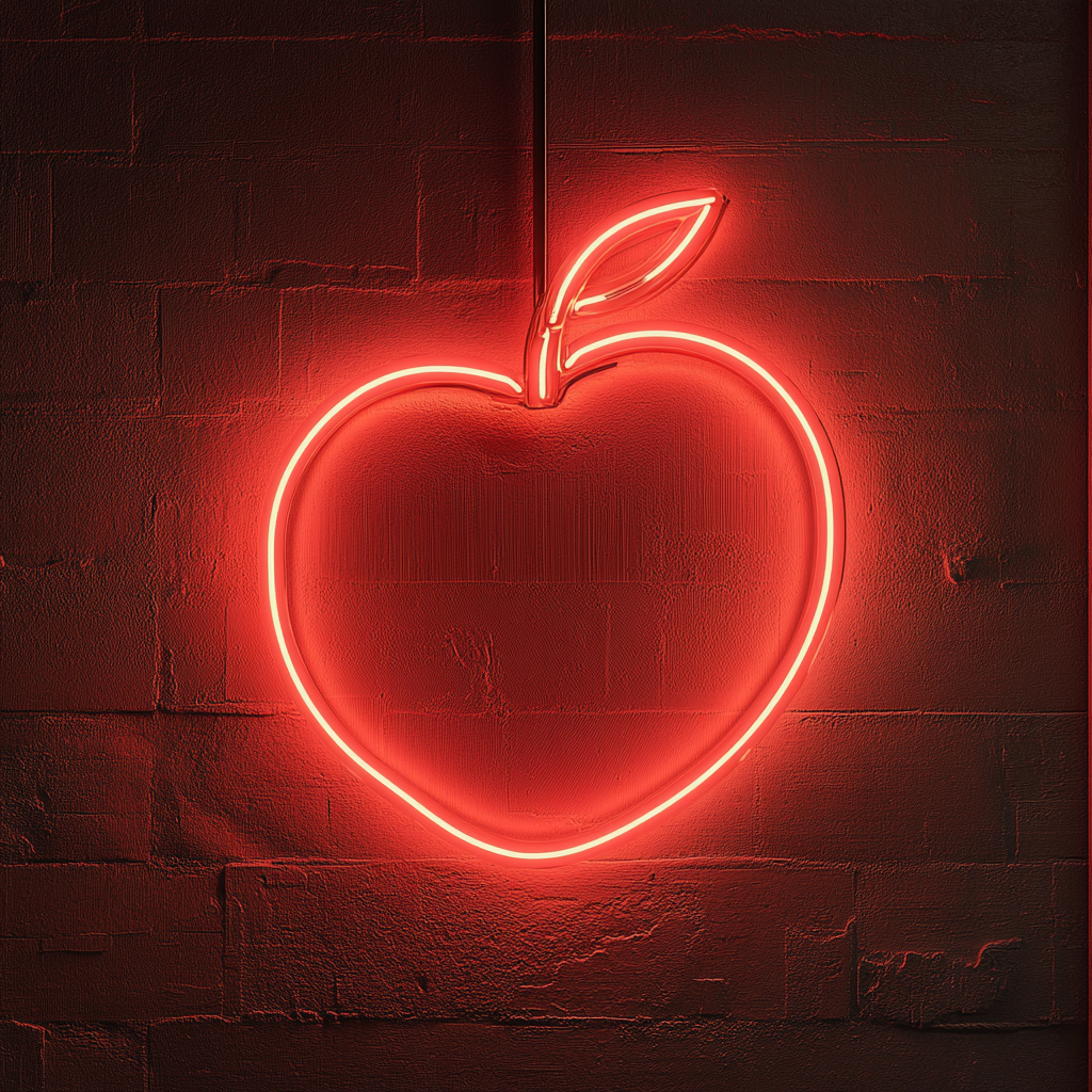 Peach - Red Neon Sign, 18 Inches