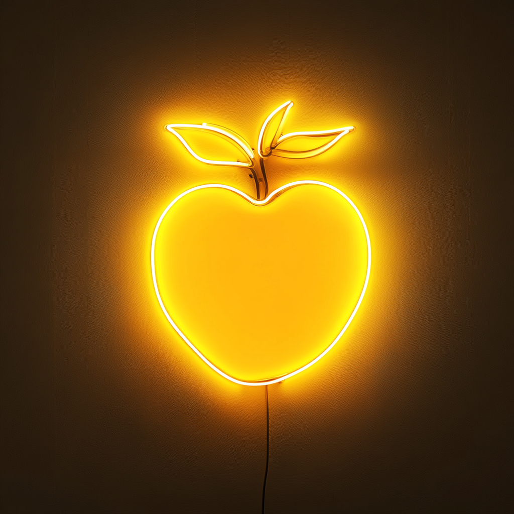 Peach - Yellow Neon Sign, 18 Inches