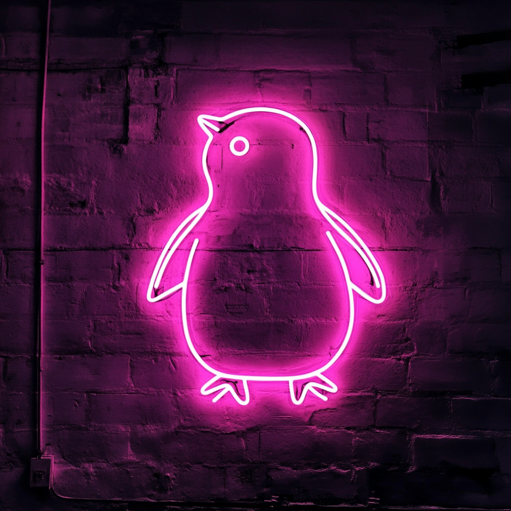 Penguin - Pink Neon Sign, 24 Inches