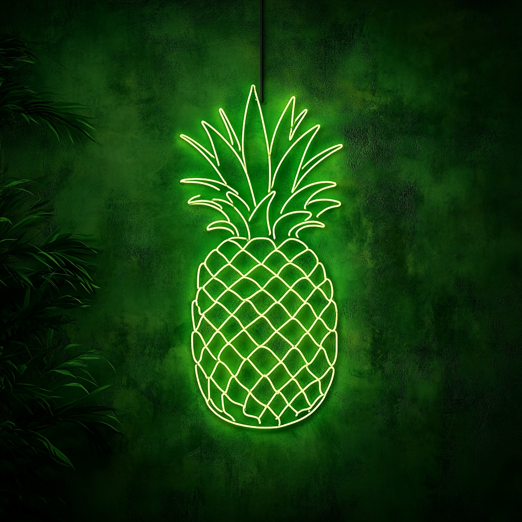 Pineapple - Green Neon Sign, 24 Inches