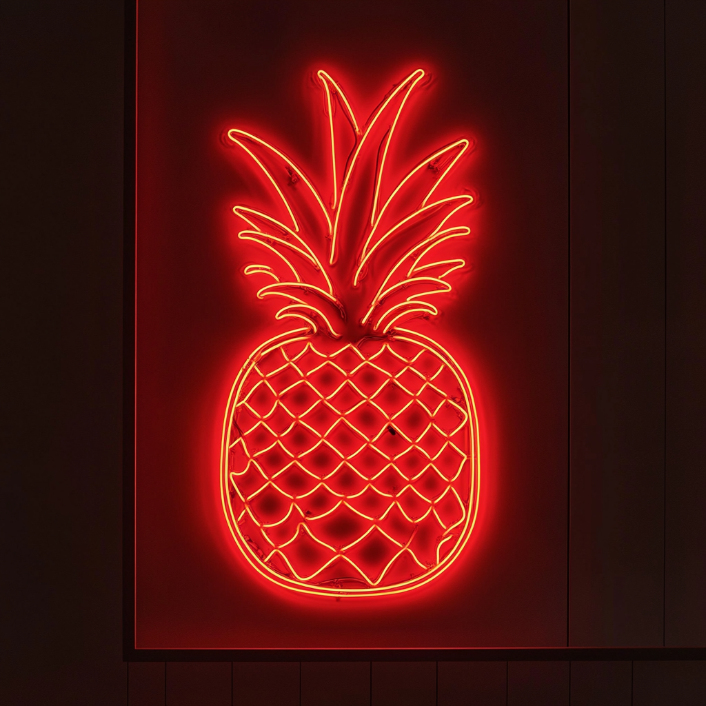 Pineapple - Red Neon Sign, 24 Inches