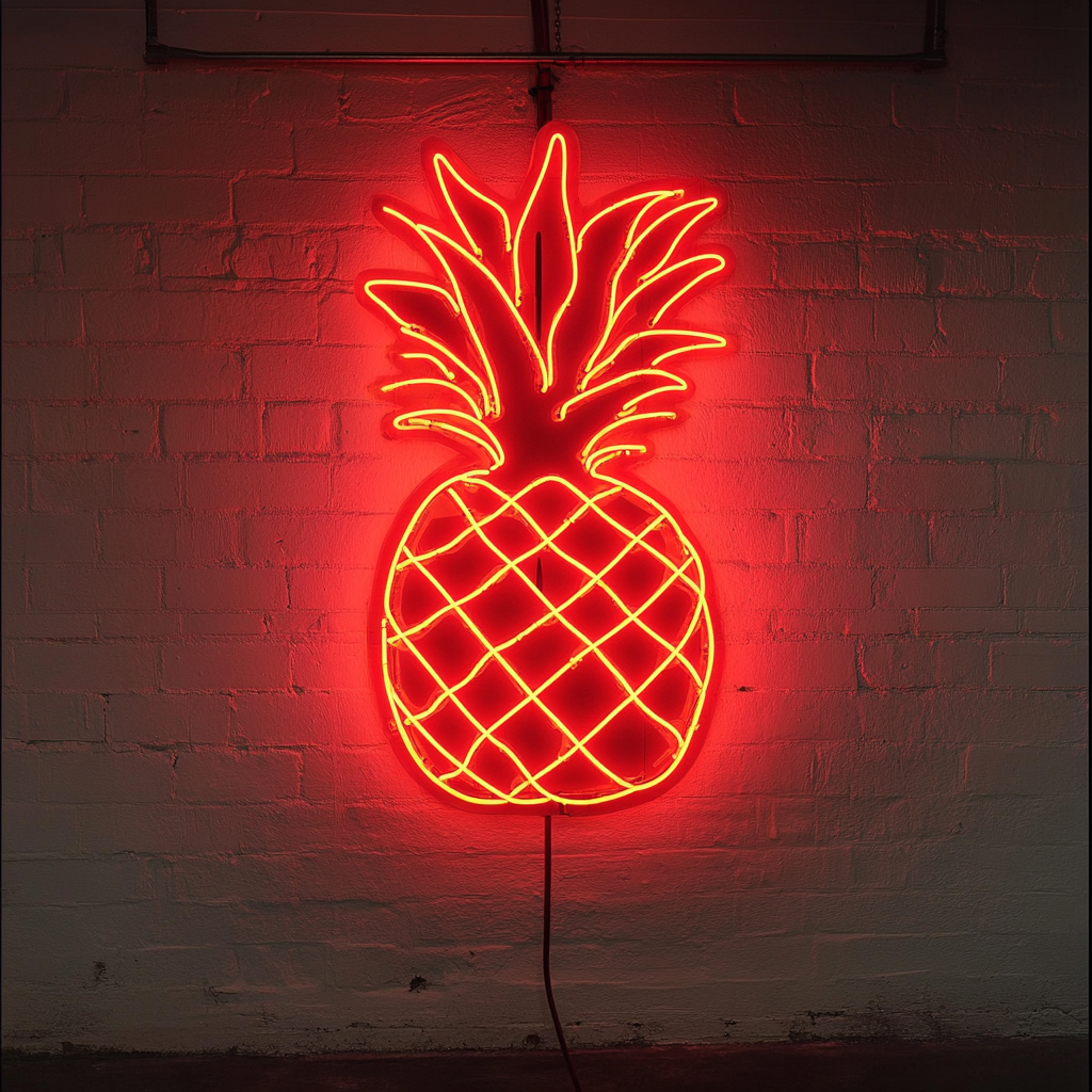 Pineapple - Red Neon Sign, 18 Inches