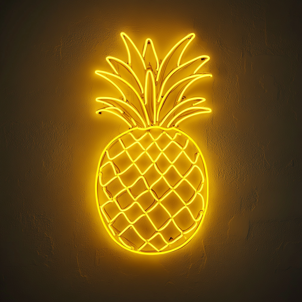 Pineapple - Yellow Neon Sign, 18 Inches