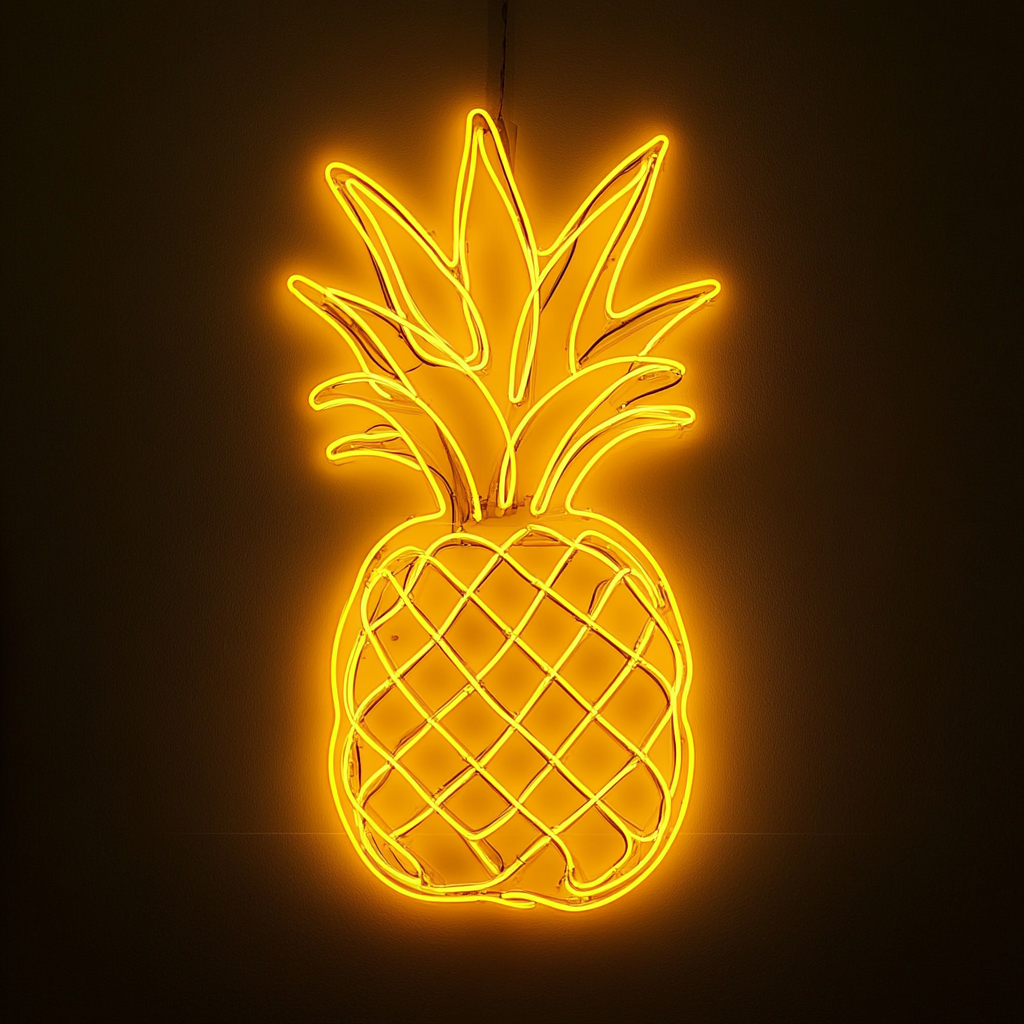 Pineapple - Yellow Neon Sign, 18 Inches