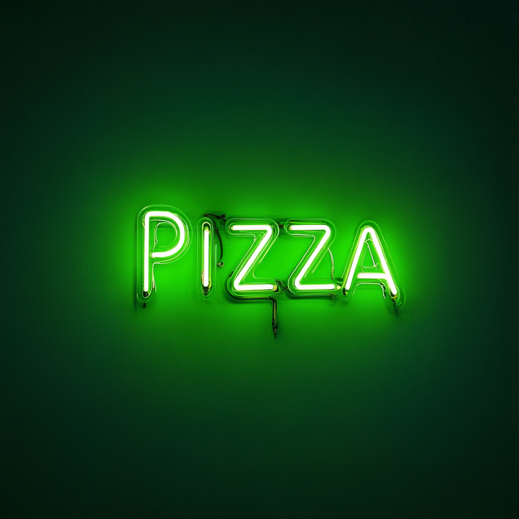 Pizza - Green Neon Sign, 18 Inches