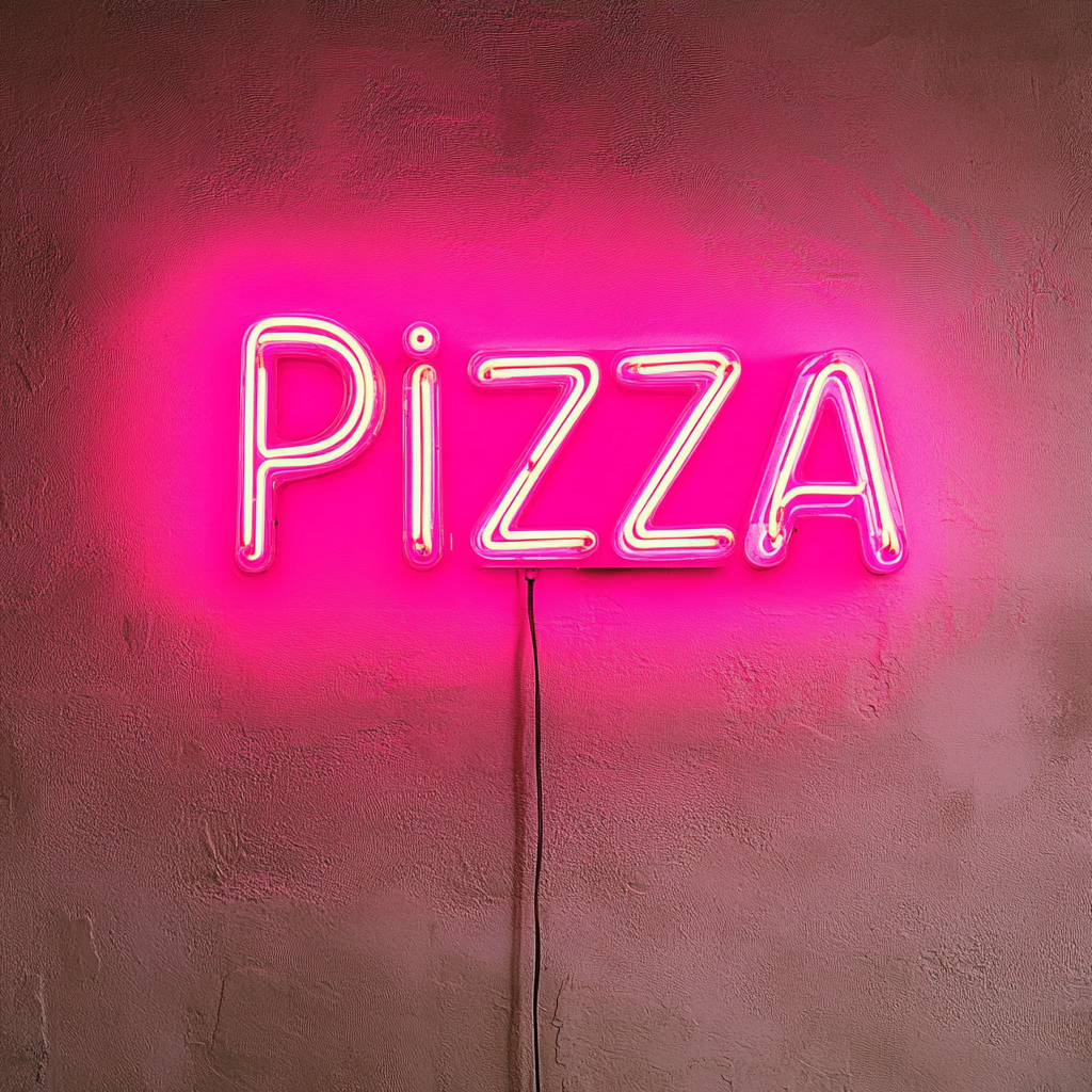 Pizza - Pink Neon Sign, 18 Inches