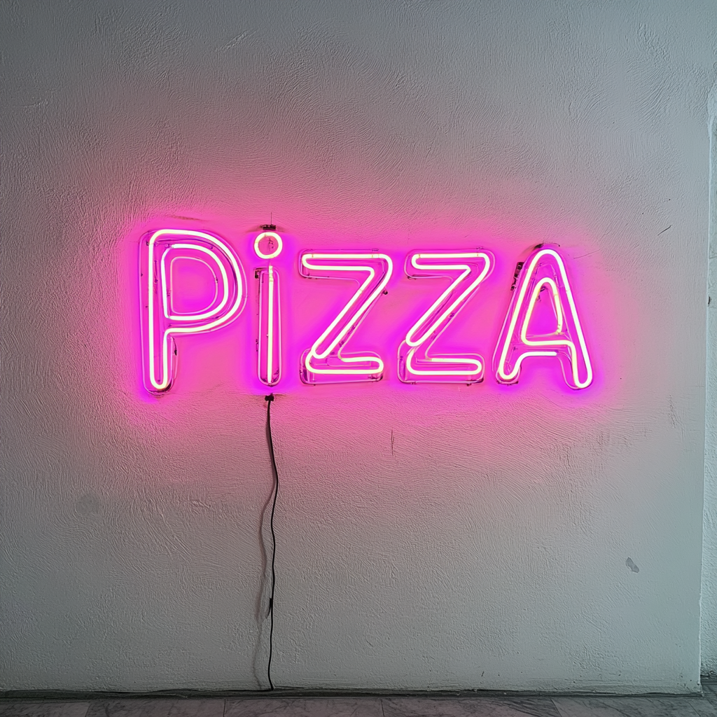 Pizza - Pink Neon Sign, 18 Inches
