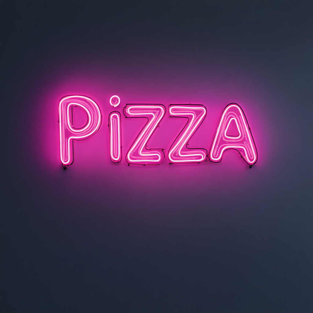 Pizza - Pink Neon Sign, 18 Inches