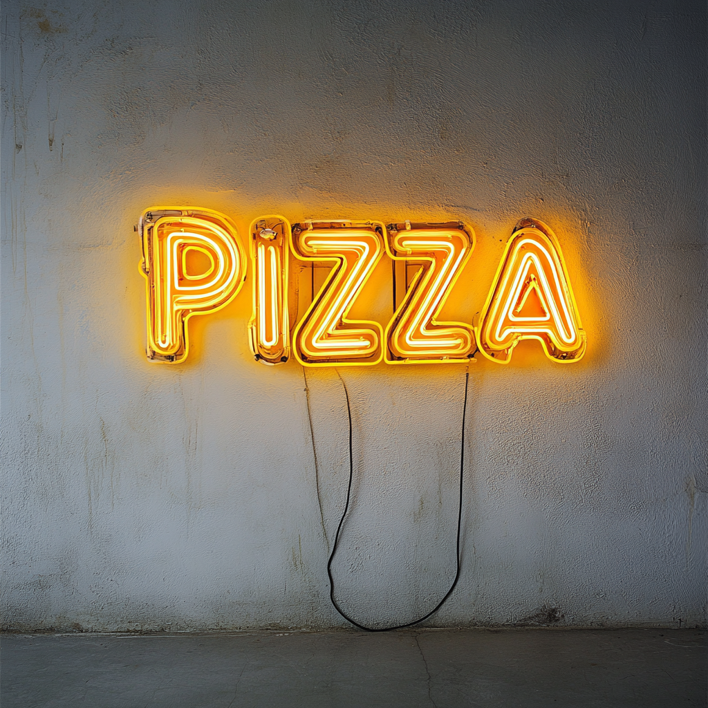 Pizza - Yellow Neon Sign, 24 Inches