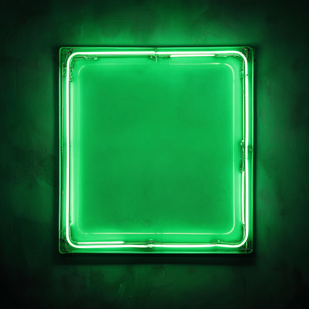Pizza Box - Green Neon Sign, 24 Inches
