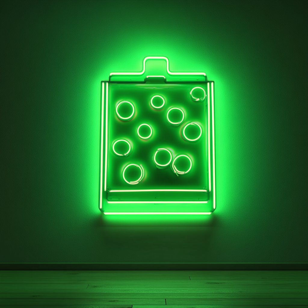 Pizza Box - Green Neon Sign, 18 Inches