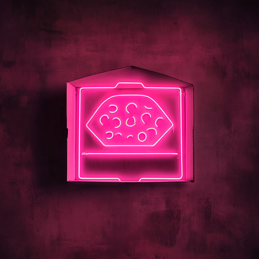 Pizza Box - Pink Neon Sign, 24 Inches