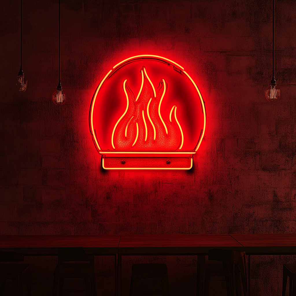 Pizza Oven Flame - Red Neon Sign, 24 Inches