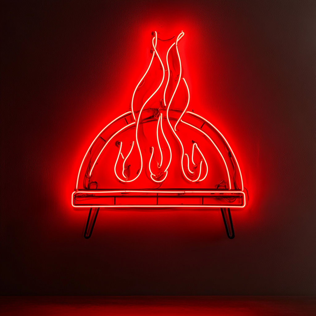 Pizza Oven Flame - Red Neon Sign, 18 Inches
