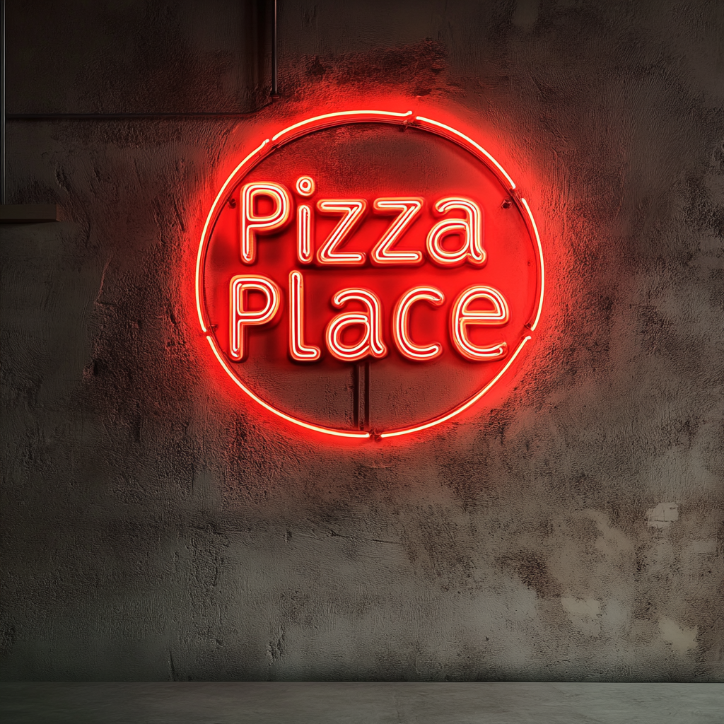 Pizza Place - Red Neon Sign, 18 Inches