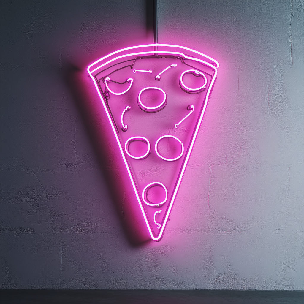 Pizza Slice - Pink Neon Sign, 24 Inches