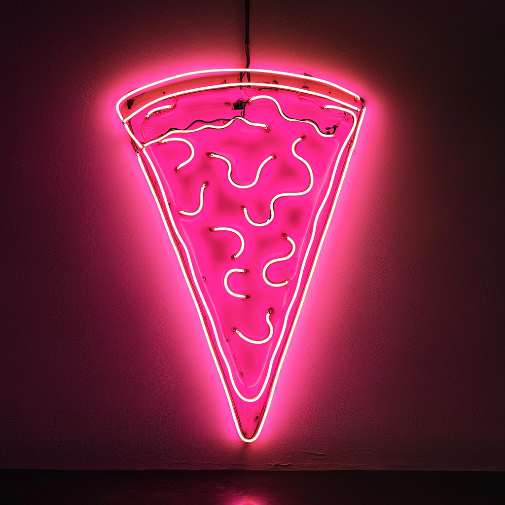 Pizza Slice - Pink Neon Sign, 24 Inches