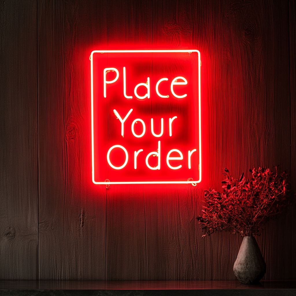 Place Your Order - Red Neon Sign, 18 Inches