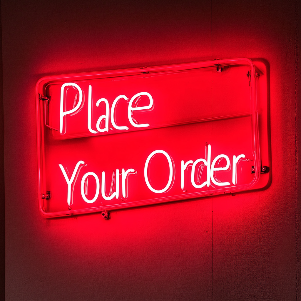 Place Your Order - Red Neon Sign, 18 Inches