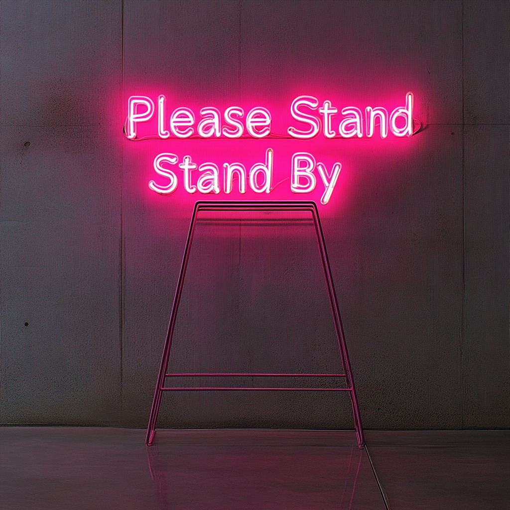 Please Stand By - Pink Neon Sign, 18 Inches