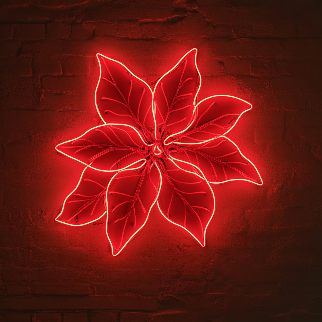 Poinsettia - Red Neon Sign, 24 Inches