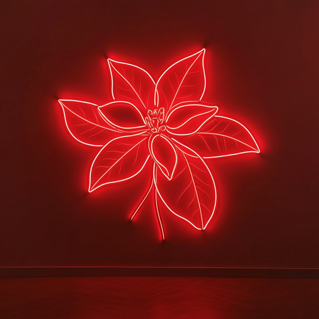 Poinsettia - Red Neon Sign, 24 Inches