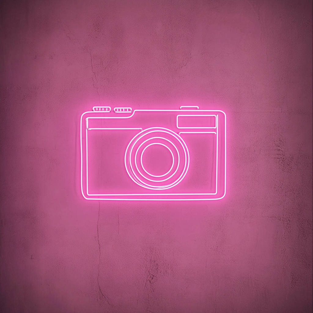 Polaroid Camera - Pink Neon Sign, 18 Inches