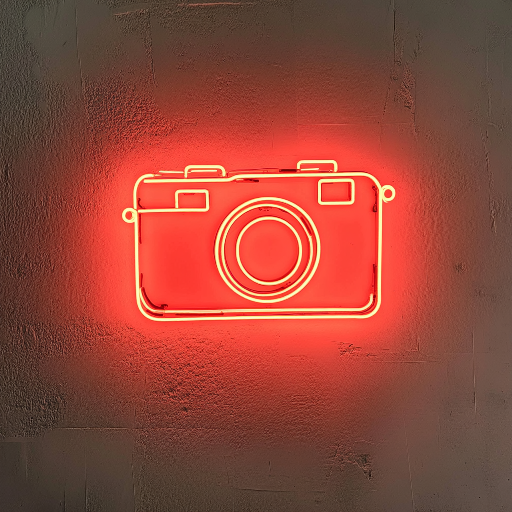 Polaroid Camera - Red Neon Sign, 18 Inches