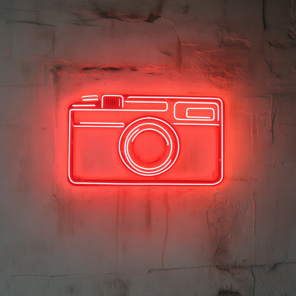 Polaroid Camera - Red Neon Sign, 24 Inches