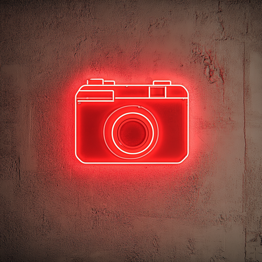 Polaroid Camera - Red Neon Sign, 18 Inches