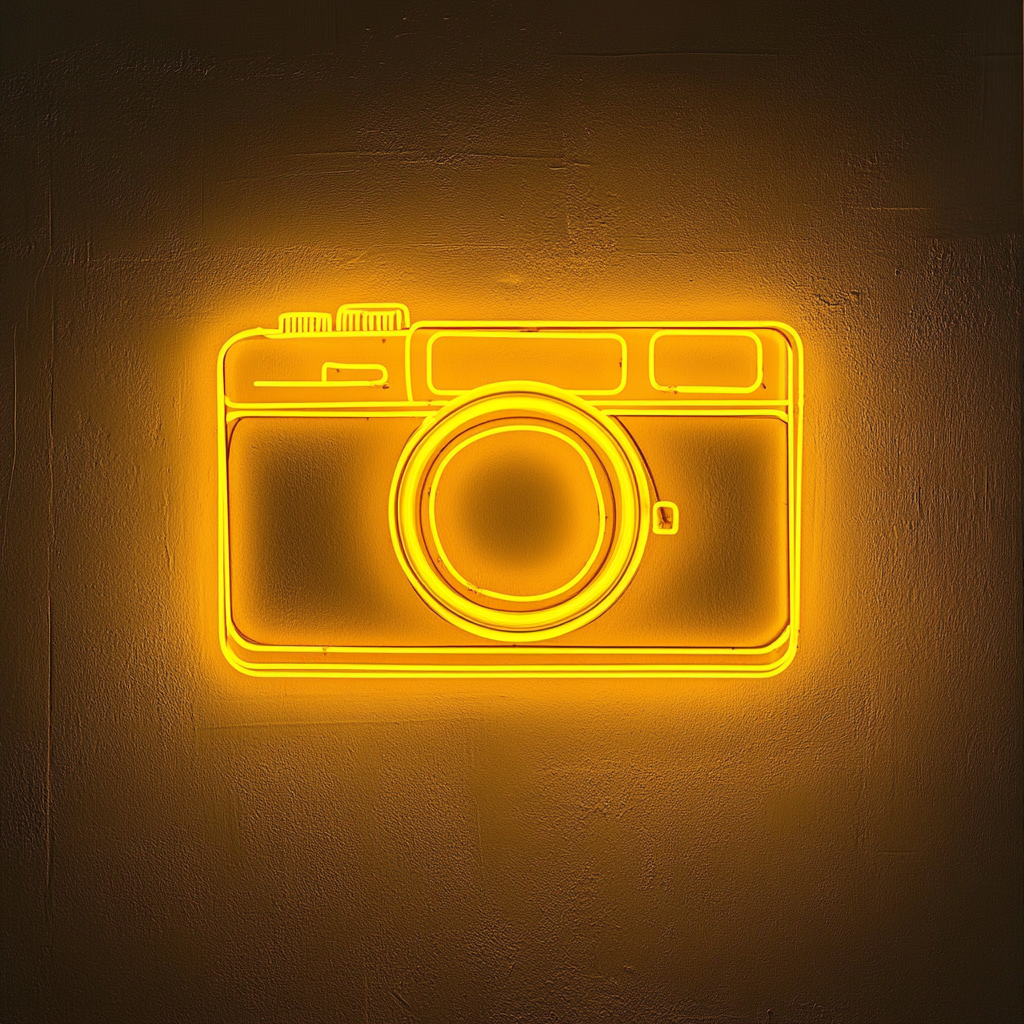Polaroid Camera - Yellow Neon Sign, 18 Inches
