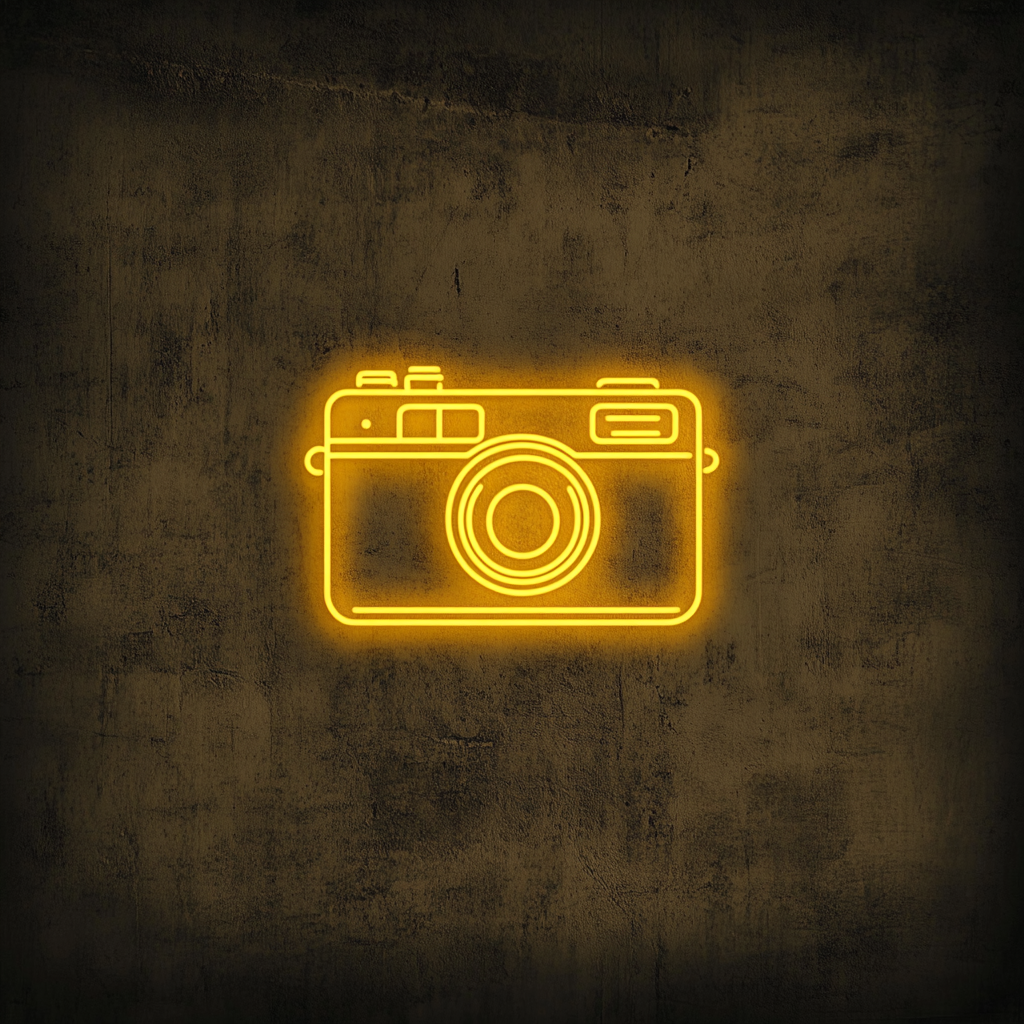 Polaroid Camera - Yellow Neon Sign, 18 Inches