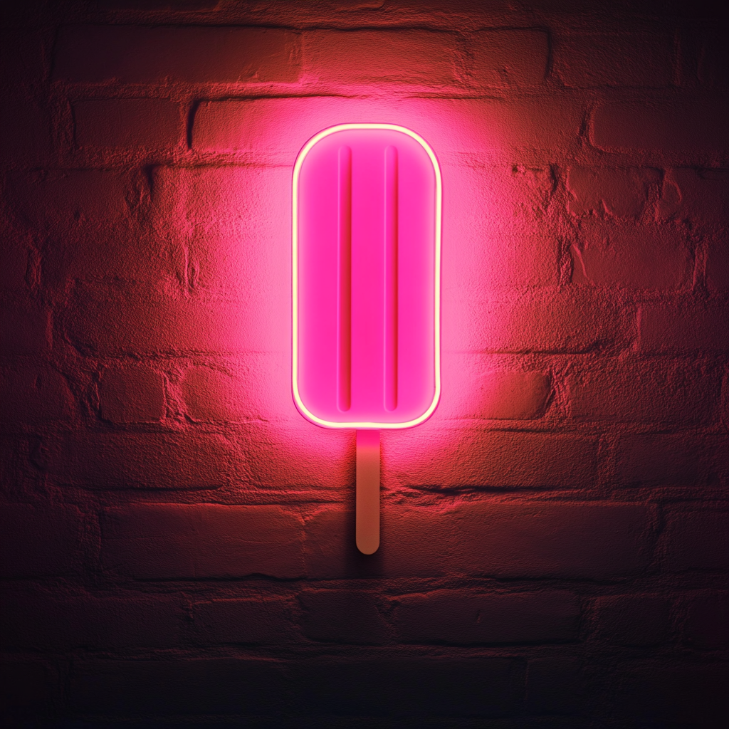 Popsicle - Pink Neon Sign, 24 Inches