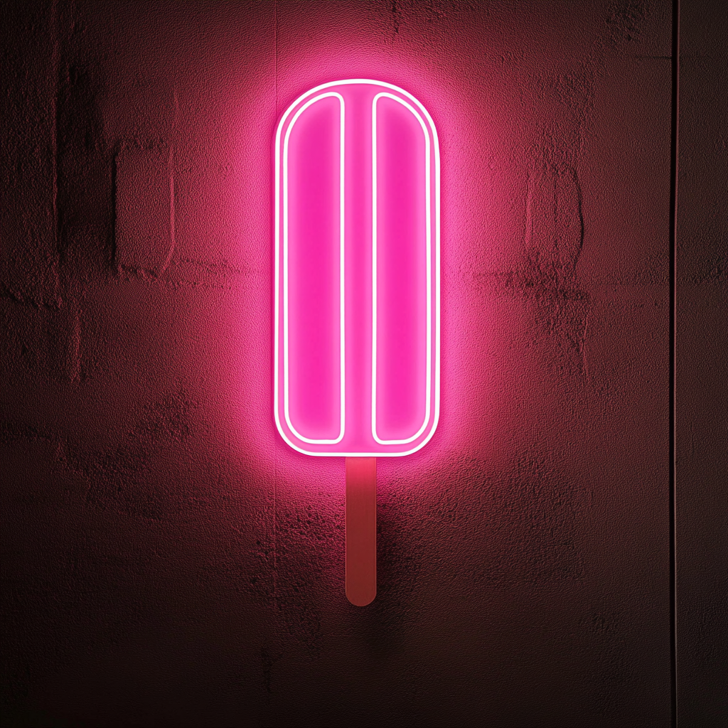 Popsicle - Pink Neon Sign, 18 Inches