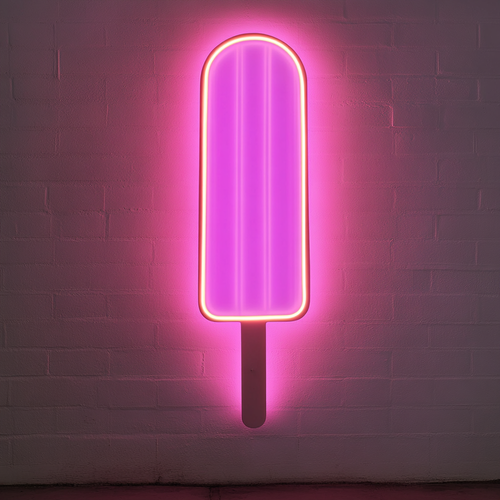Popsicle - Pink Neon Sign, 18 Inches