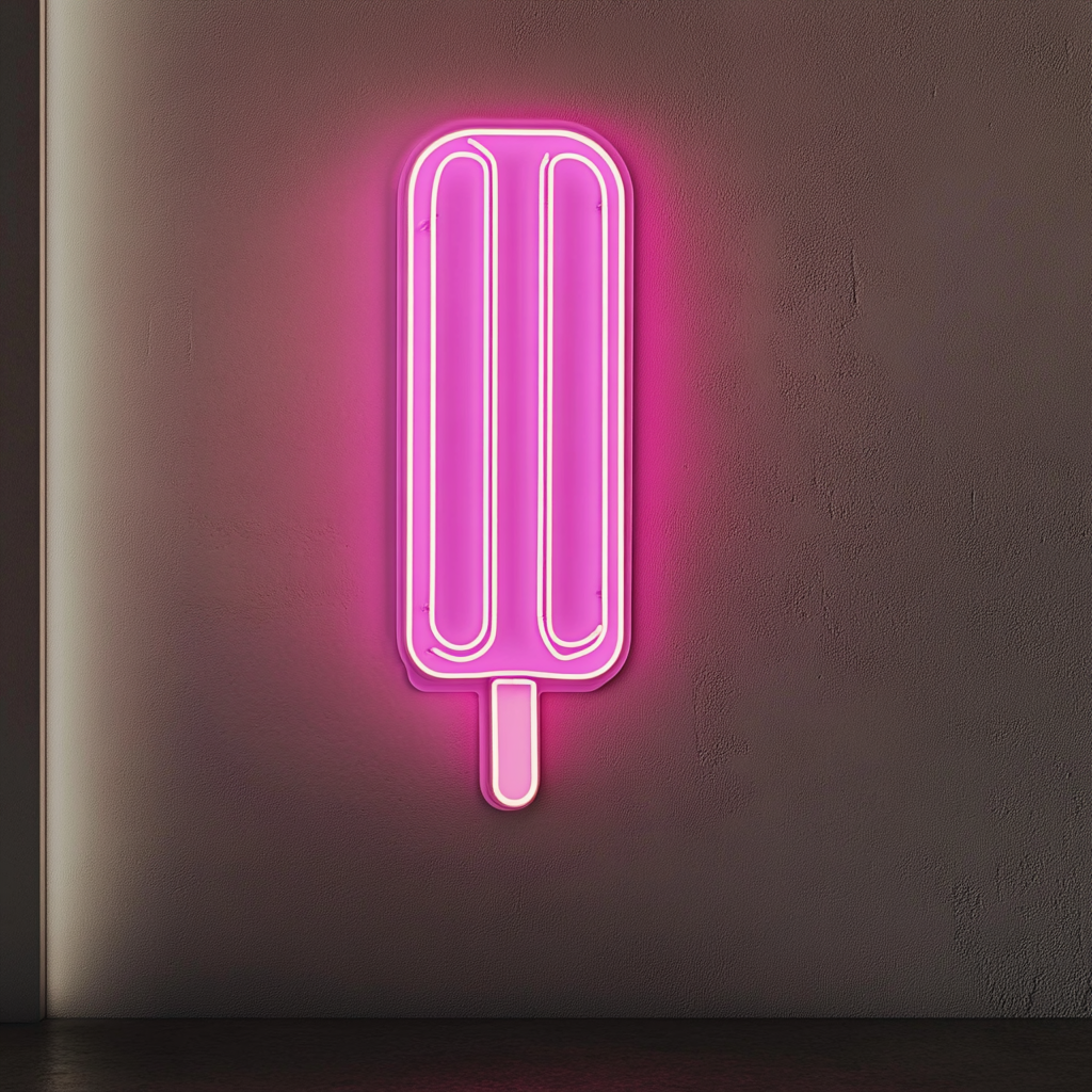 Popsicle - Pink Neon Sign, 18 Inches