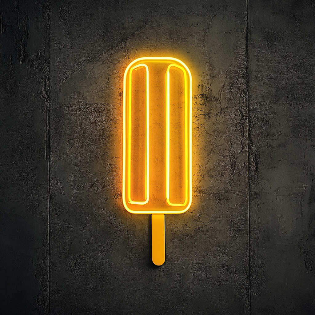 Popsicle - Yellow Neon Sign, 18 Inches