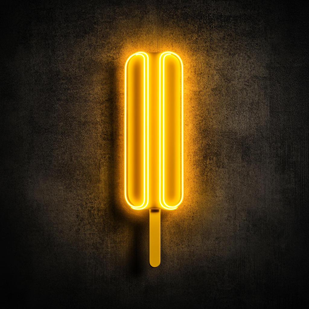 Popsicle - Yellow Neon Sign, 18 Inches