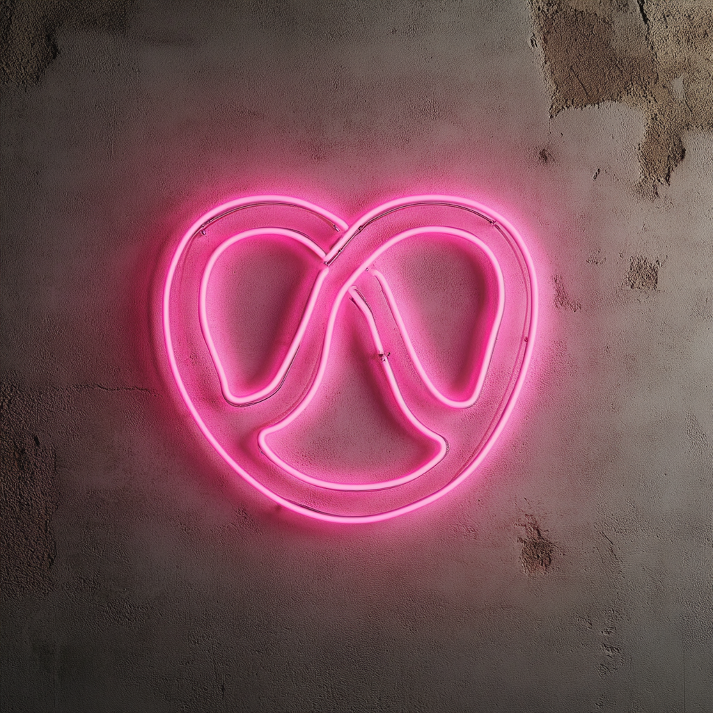 Pretzel - Pink Neon Sign, 24 Inches