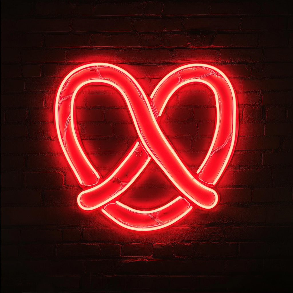 Pretzel - Red Neon Sign, 18 Inches