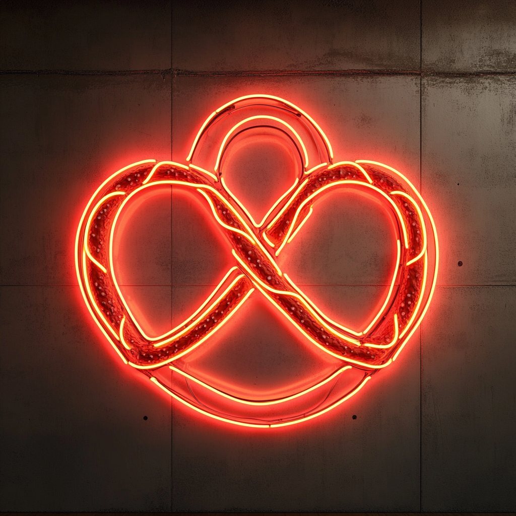 Pretzel - Red Neon Sign, 18 Inches
