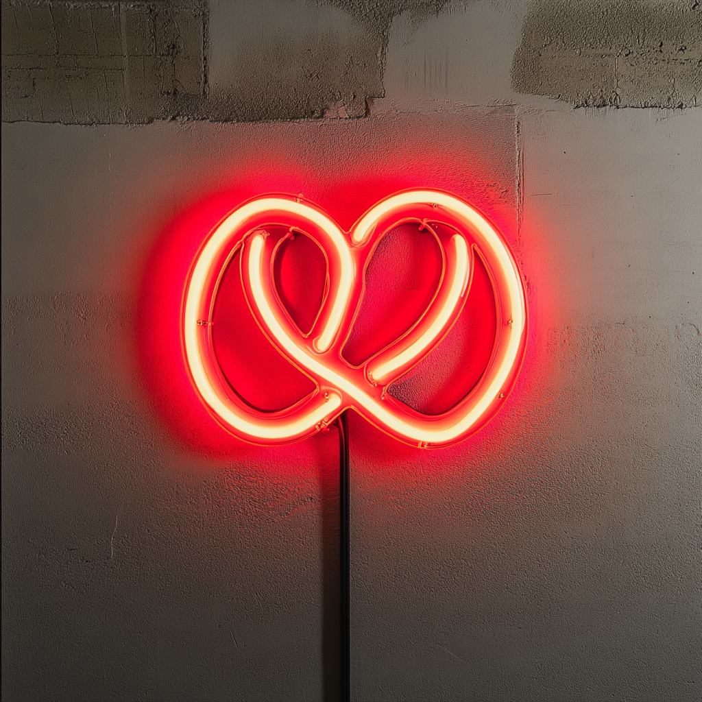 Pretzel - Red Neon Sign, 24 Inches