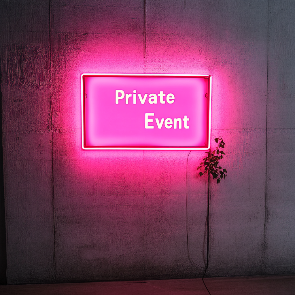 Private Event - Pink Neon Sign, 18 Inches