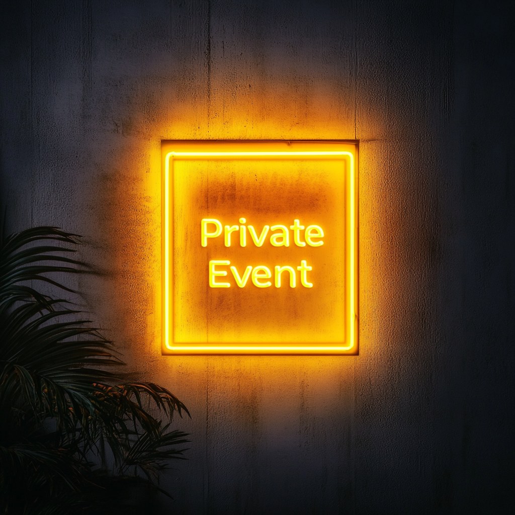 Private Event - Yellow Neon Sign, 18 Inches