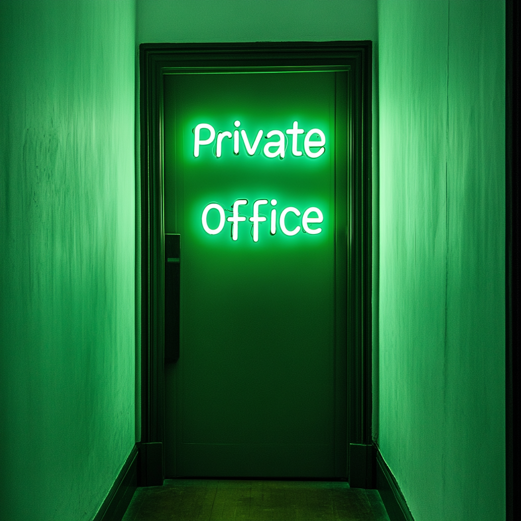 "Private Office" - Green Neon Sign, 24 Inches