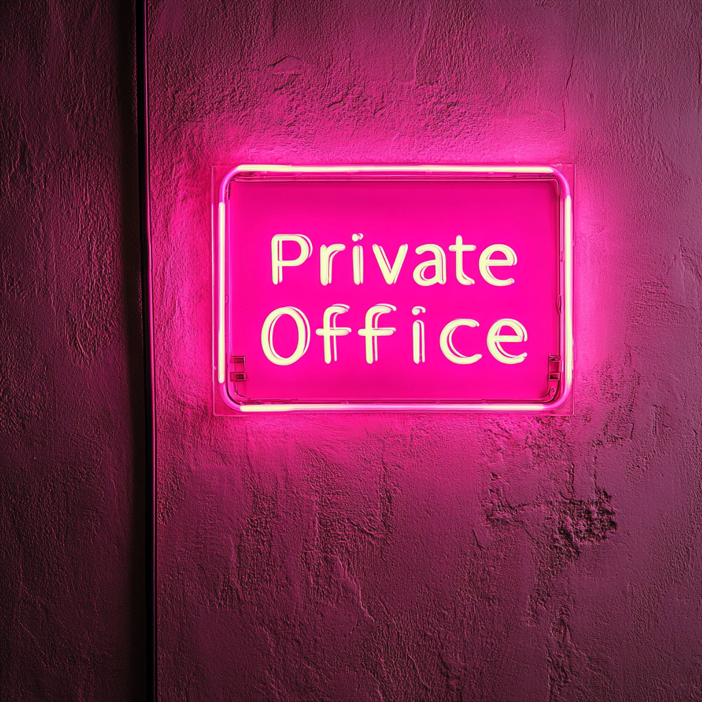 "Private Office" - Pink Neon Sign, 24 Inches