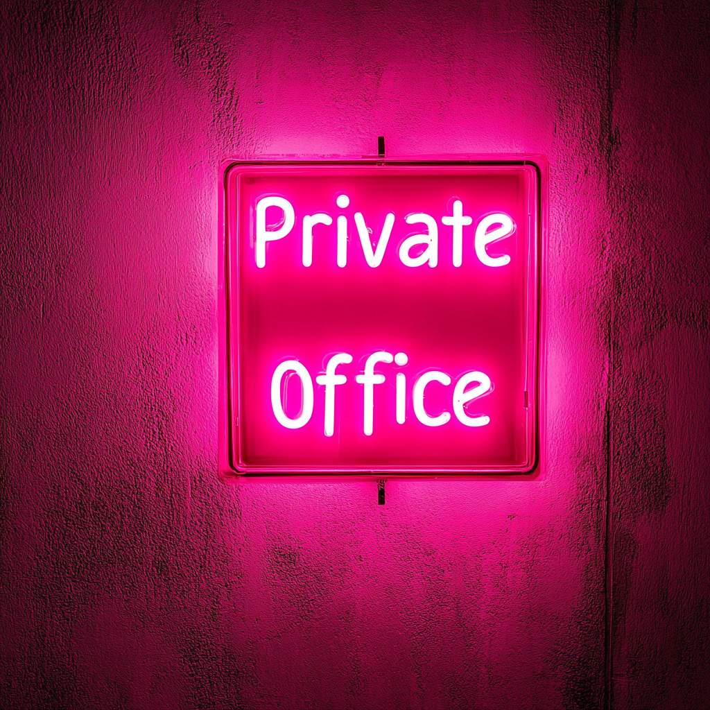 "Private Office" - Pink Neon Sign, 24 Inches