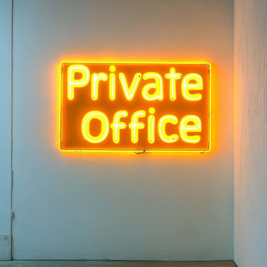 "Private Office" - Yellow Neon Sign, 24 Inches